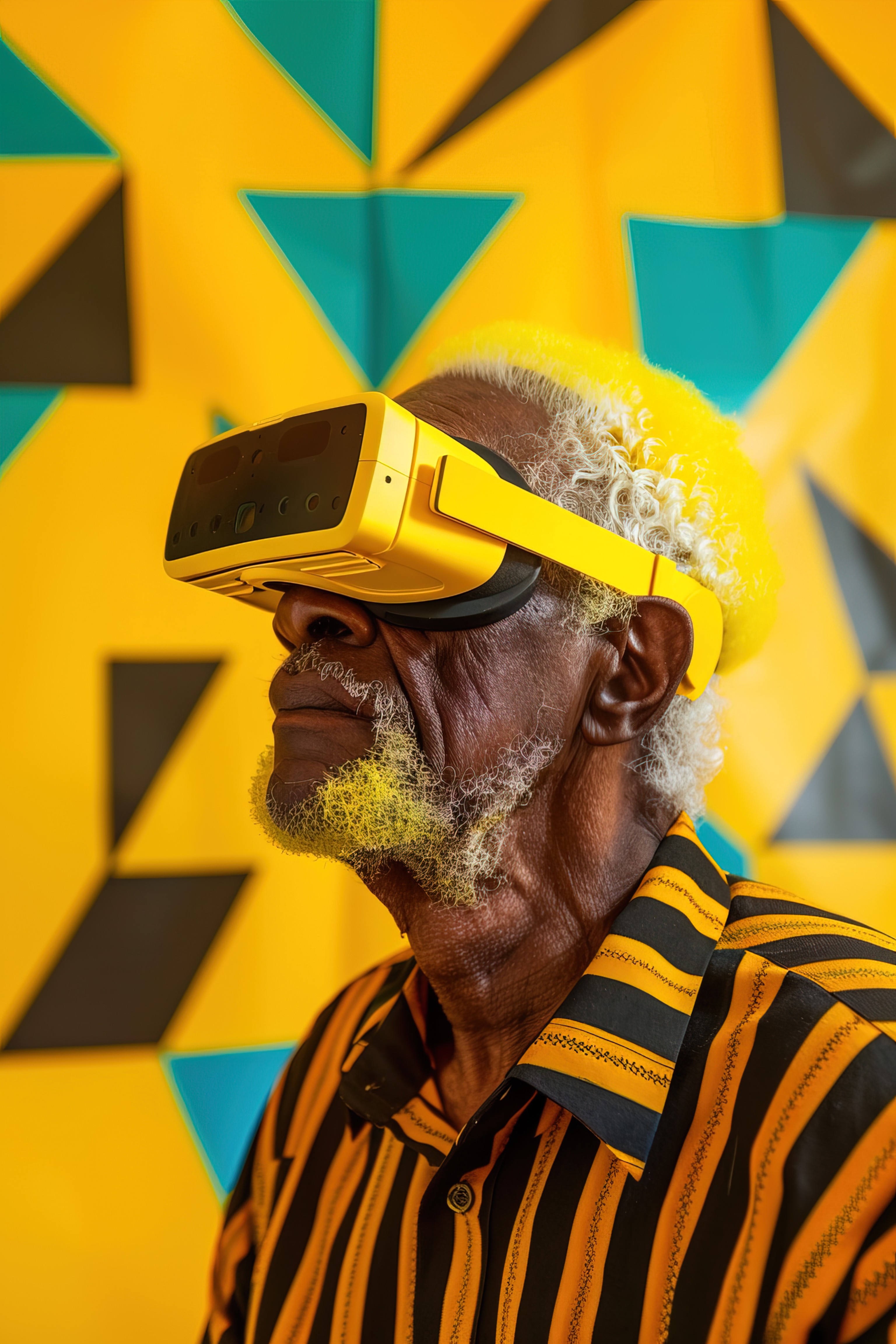 Misty mountains over a serene lake